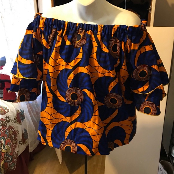 New Ankara print off the shoulder top - Picture 2 of 3